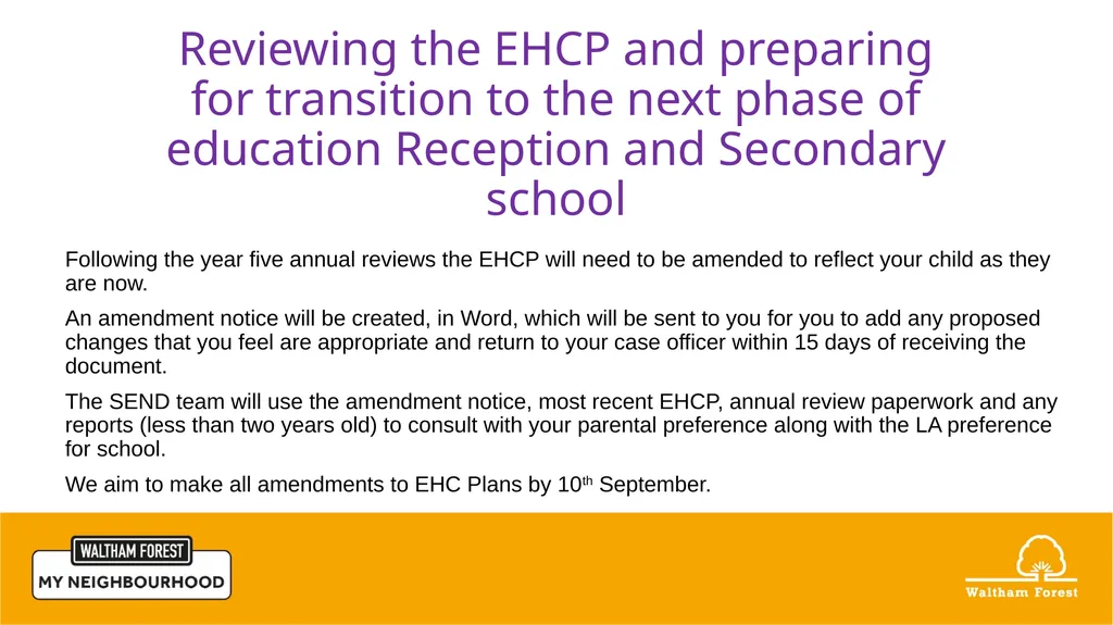 Waltham Forest School Age Transfer Event for - slide 5 of 15