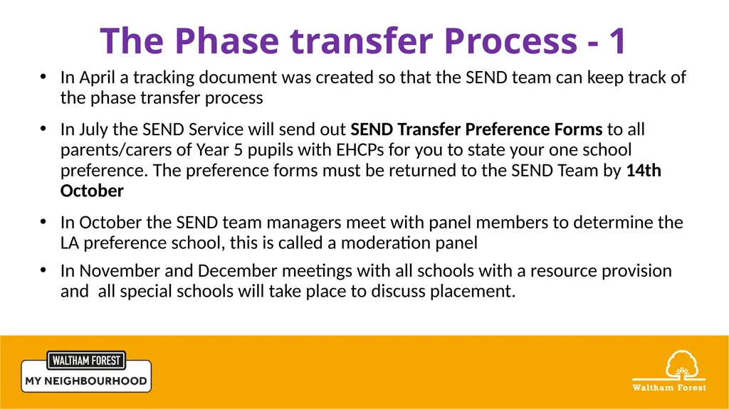 Waltham Forest School Age Transfer Event for - slide 11 of 15