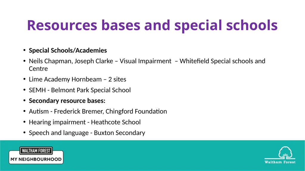 Waltham Forest School Age Transfer Event for - slide 9 of 15