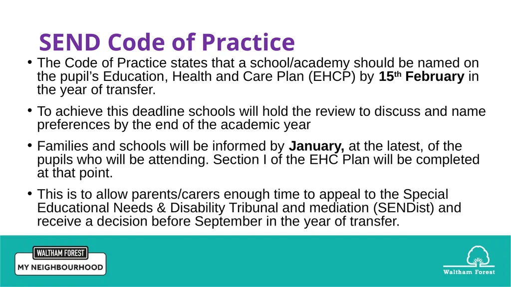 Waltham Forest School Age Transfer Event for - slide 3 of 15