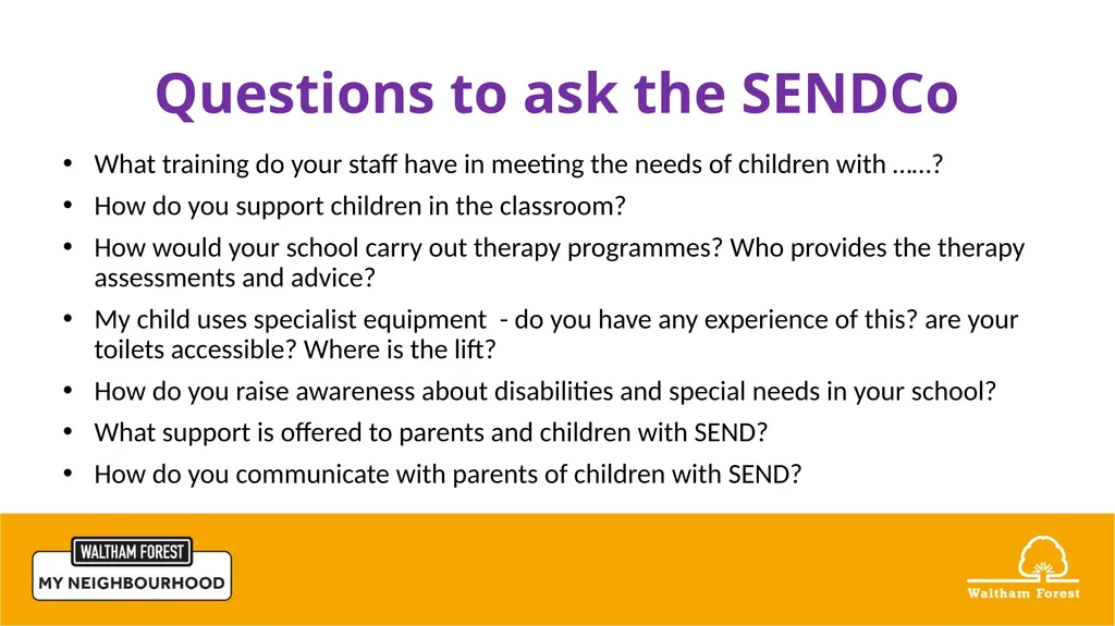 Waltham Forest School Age Transfer Event for - slide 8 of 15