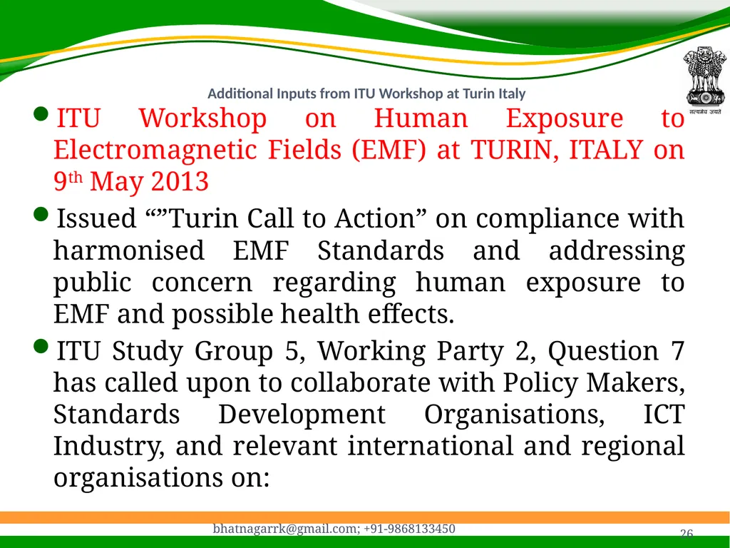 1 Presentation on EMF Radiation and Indian Case - slide 26 of 41