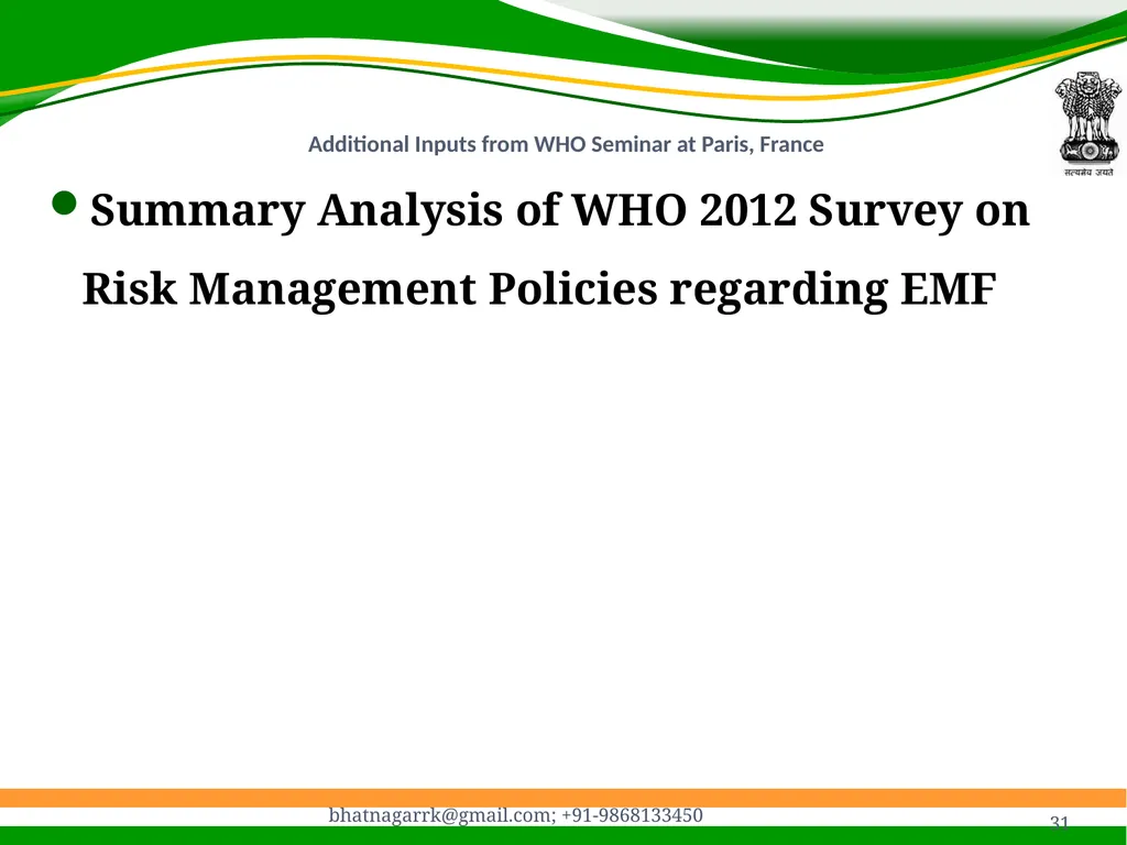 1 Presentation on EMF Radiation and Indian Case - slide 31 of 41