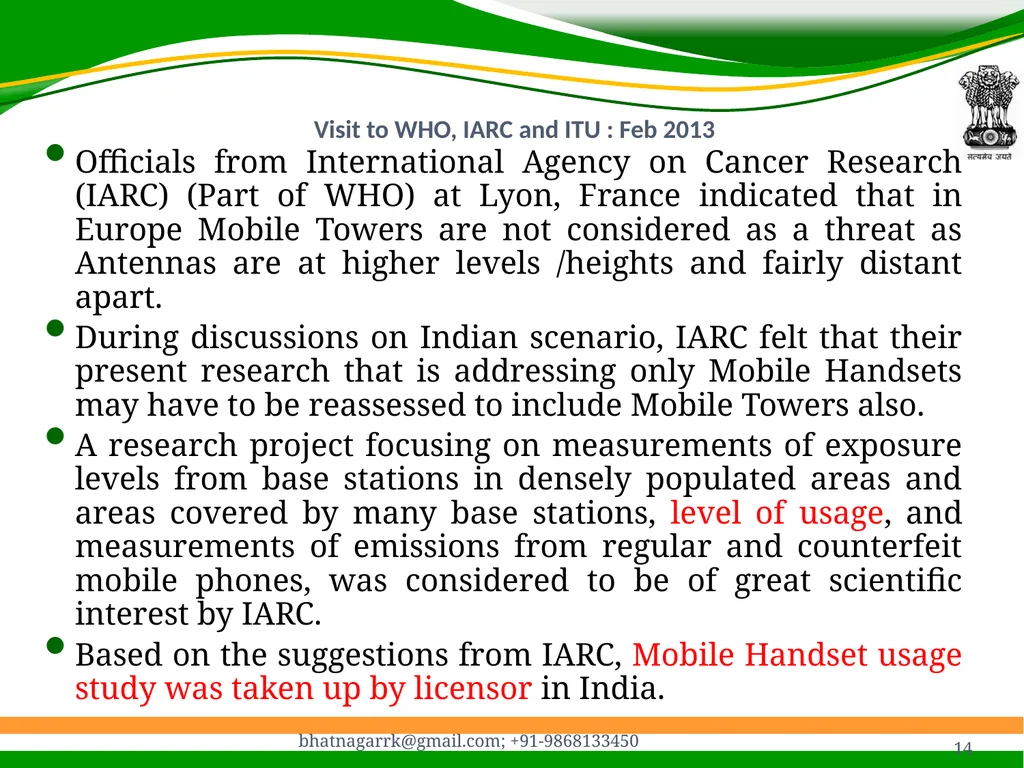 1 Presentation on EMF Radiation and Indian Case - slide 14 of 41