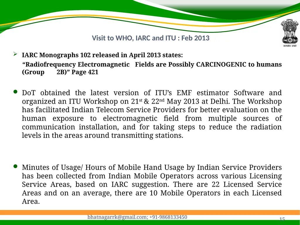 1 Presentation on EMF Radiation and Indian Case - slide 15 of 41