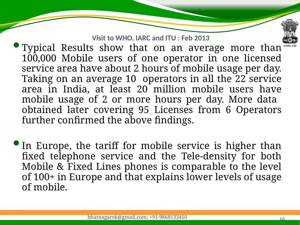 1 Presentation on EMF Radiation and Indian Case - slide 16 of 41