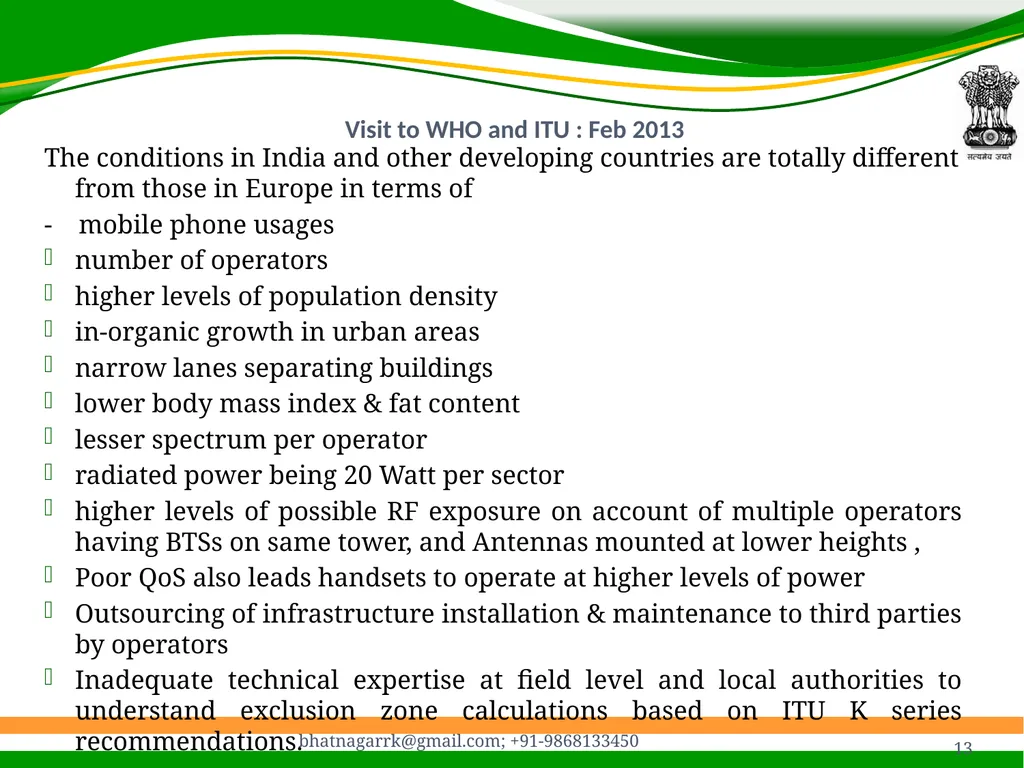 1 Presentation on EMF Radiation and Indian Case - slide 13 of 41