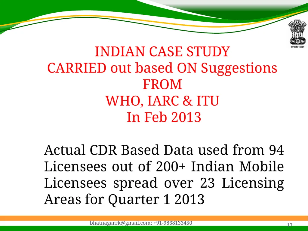 1 Presentation on EMF Radiation and Indian Case - slide 17 of 41