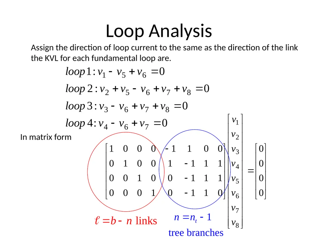 Graph Theory Loop and cut set Analysis - slide 6 of 9