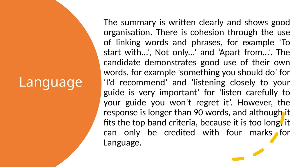 Core Summary Responses & Examiner Comments - slide 17 of 18