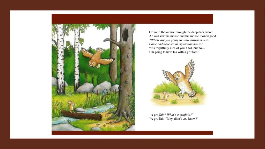 A mouse took a stroll through the deep dark wood. - slide 4 of 18