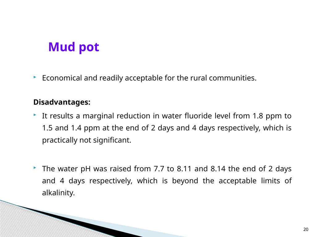 1 DEFLUORIDATION Defluoridation is defined as, - slide 20 of 45
