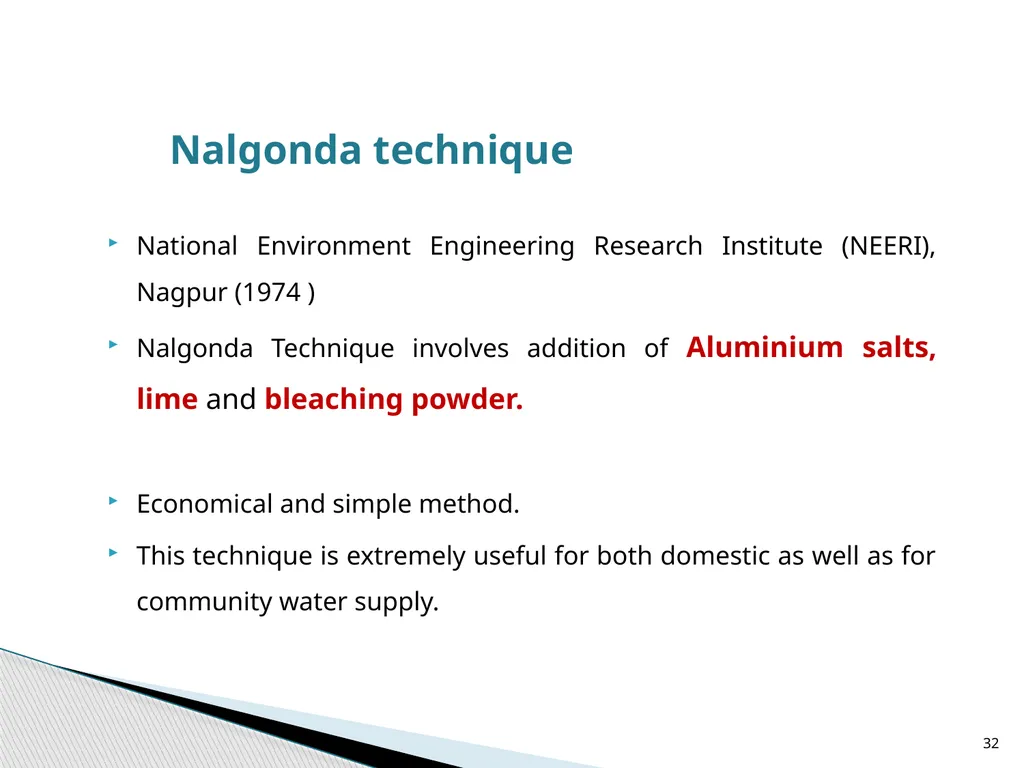 1 DEFLUORIDATION Defluoridation is defined as, - slide 32 of 45