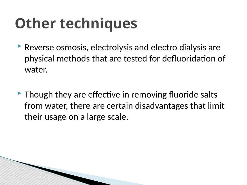 1 DEFLUORIDATION Defluoridation is defined as, - slide 27 of 45