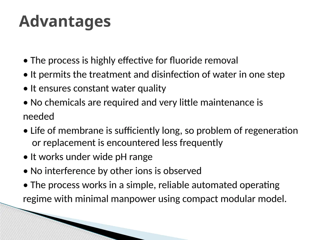 1 DEFLUORIDATION Defluoridation is defined as, - slide 29 of 45