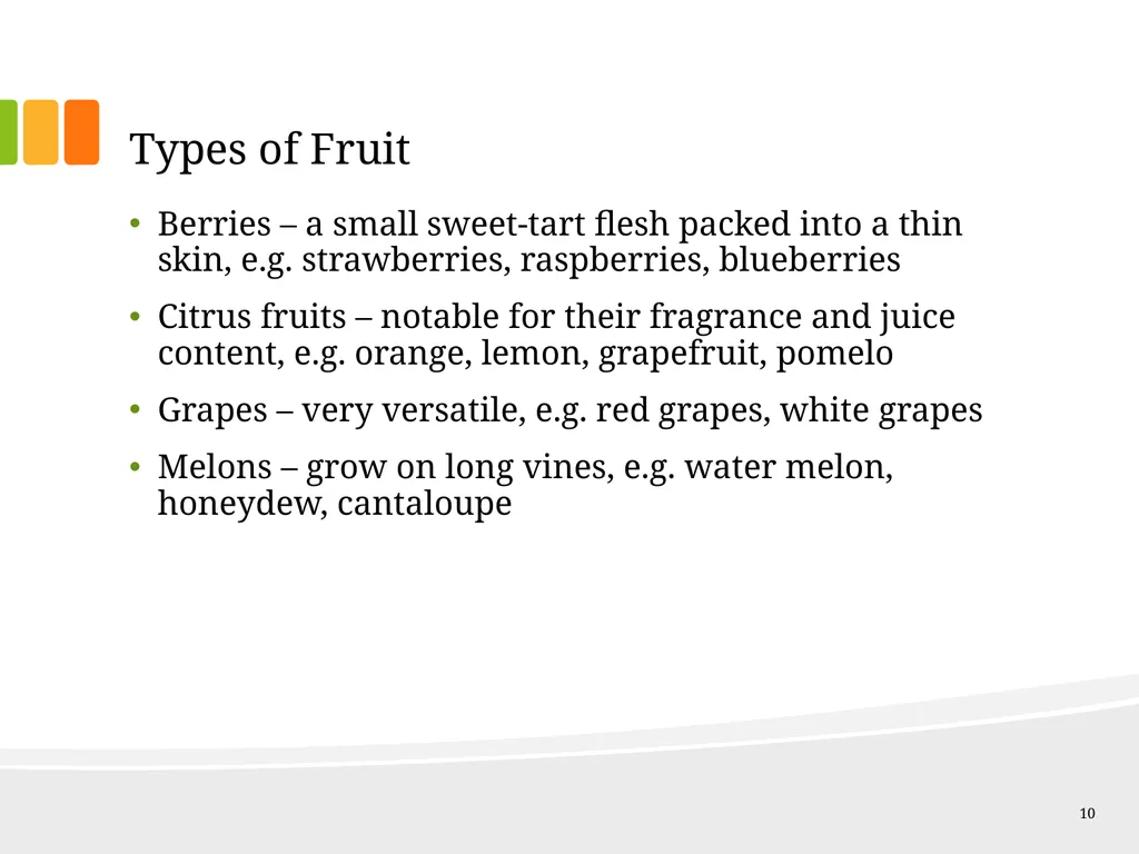 Understanding Ingredients Fruits and Vegetables - slide 10 of 31
