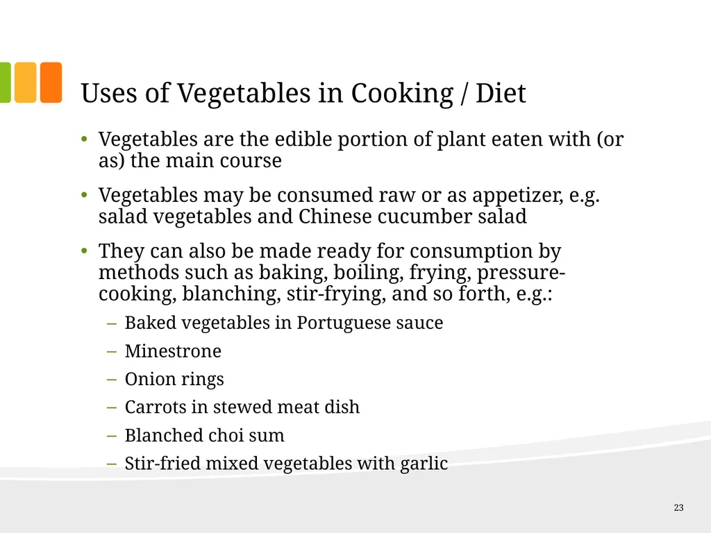 Understanding Ingredients Fruits and Vegetables - slide 23 of 31