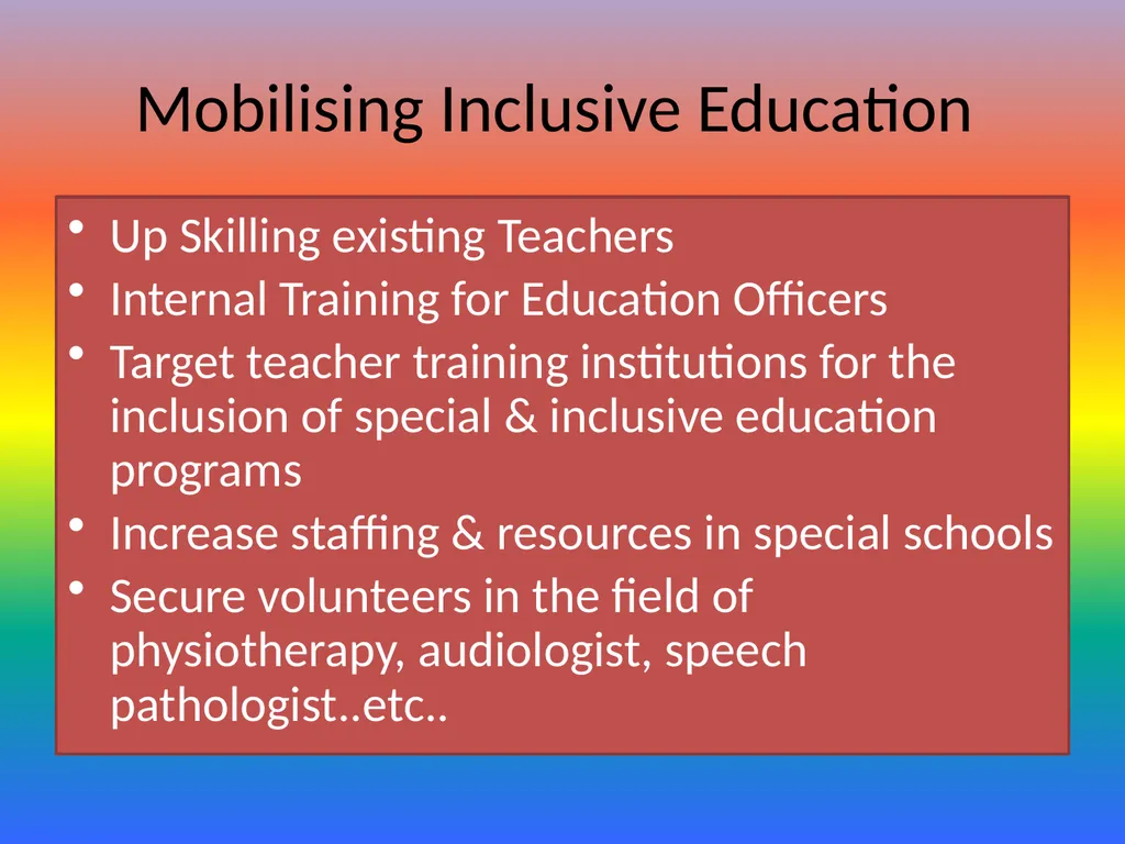 Effective Implementation of Special & Inclusive - slide 17 of 29
