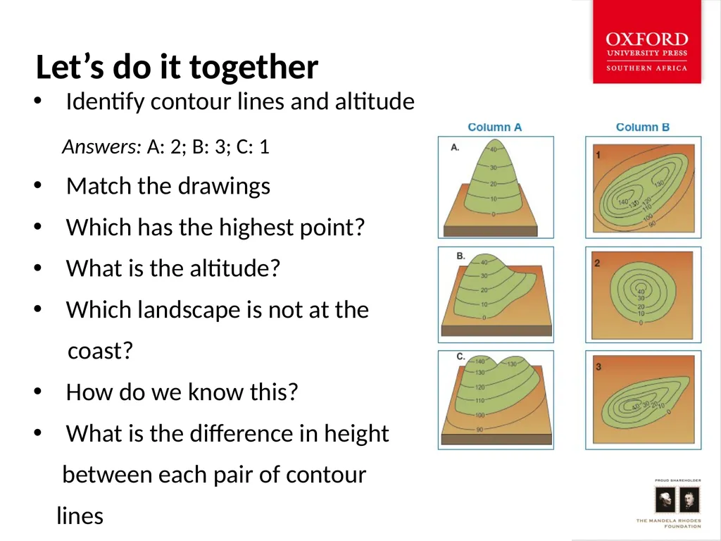 Topographical Maps: Contour Lines Social Sciences: - slide 8 of 14