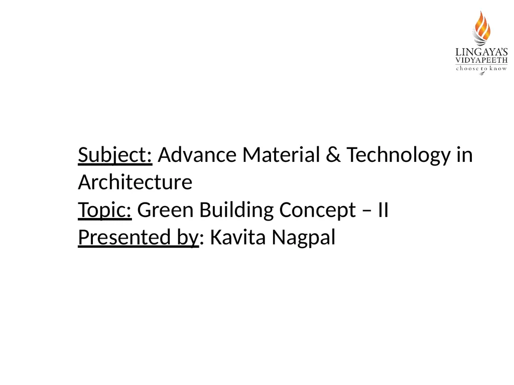 Subject: Advance Material & Technology in - slide 1 of 12