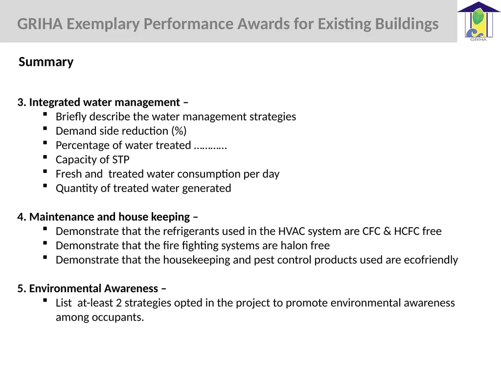 GRIHA Exemplary Performance Awards for Existing - slide 6 of 7