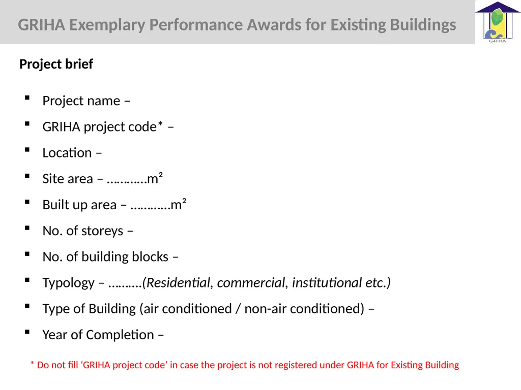 GRIHA Exemplary Performance Awards for Existing - slide 3 of 7