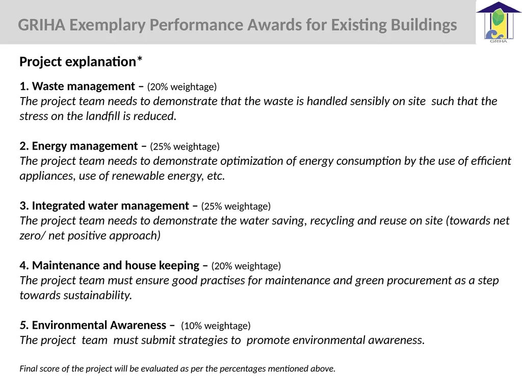 GRIHA Exemplary Performance Awards for Existing - slide 4 of 7