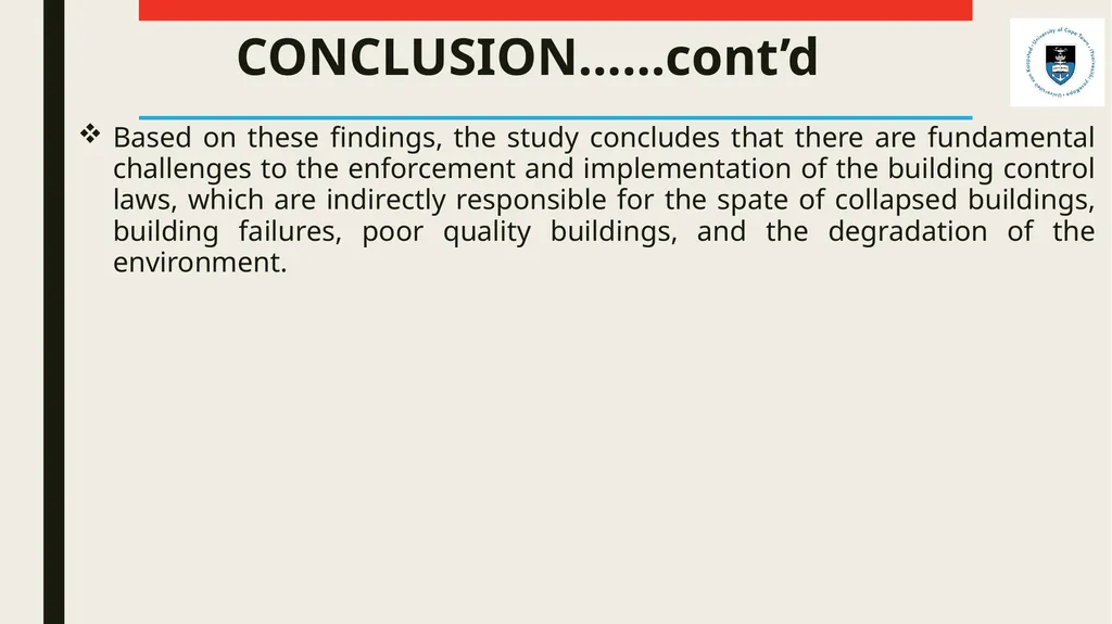 ENFORCEMENT AND IMPLEMENTATION CHALLENGES OF - slide 20 of 23