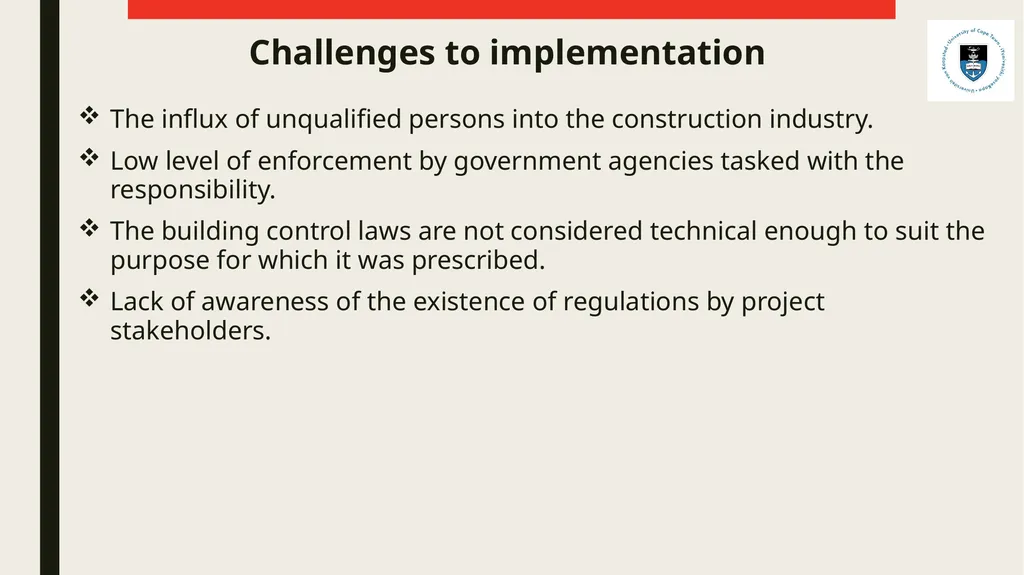 ENFORCEMENT AND IMPLEMENTATION CHALLENGES OF - slide 16 of 23