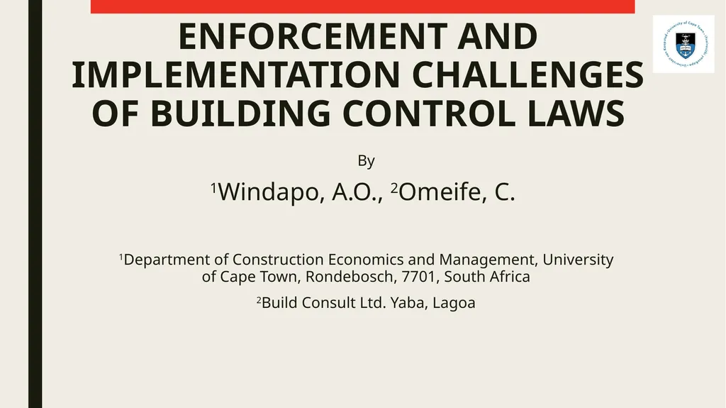 ENFORCEMENT AND IMPLEMENTATION CHALLENGES OF - slide 1 of 23
