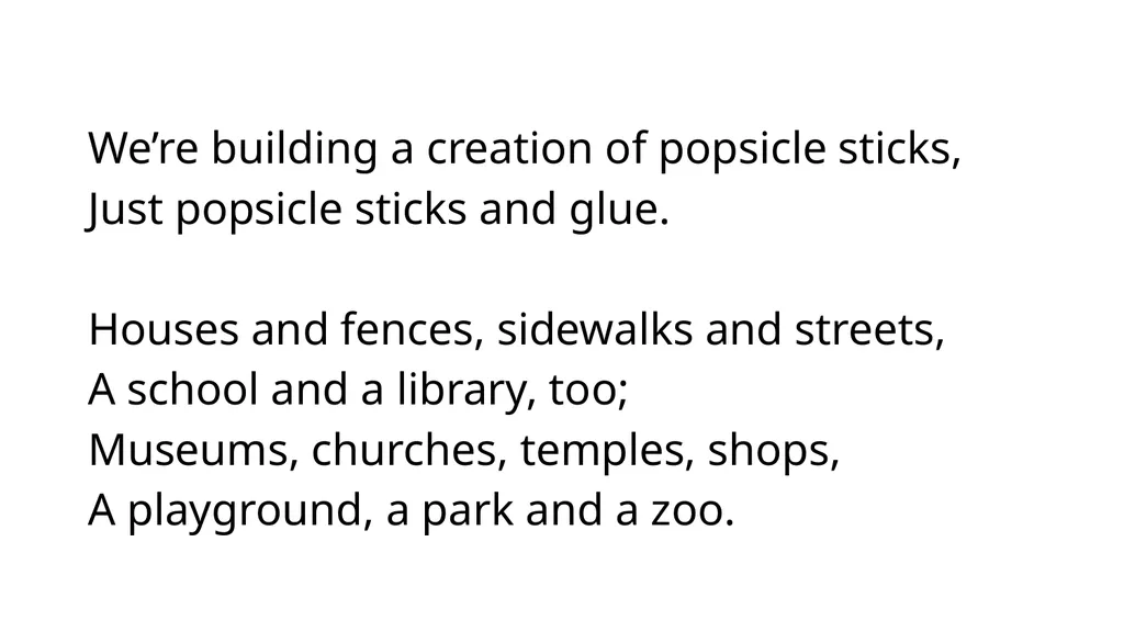 Popsicle Sticks and Glue Modified from the poem by - slide 2 of 3