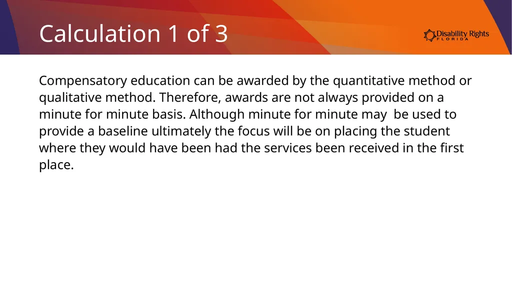 Compensatory Education: What is it and Do I Need - slide 17 of 31