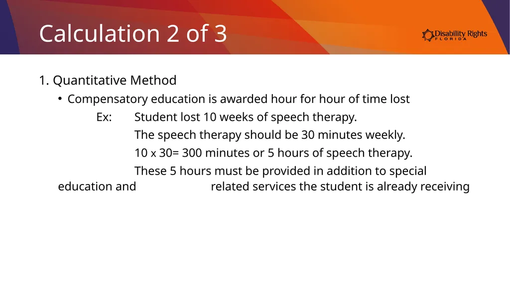 Compensatory Education: What is it and Do I Need - slide 18 of 31