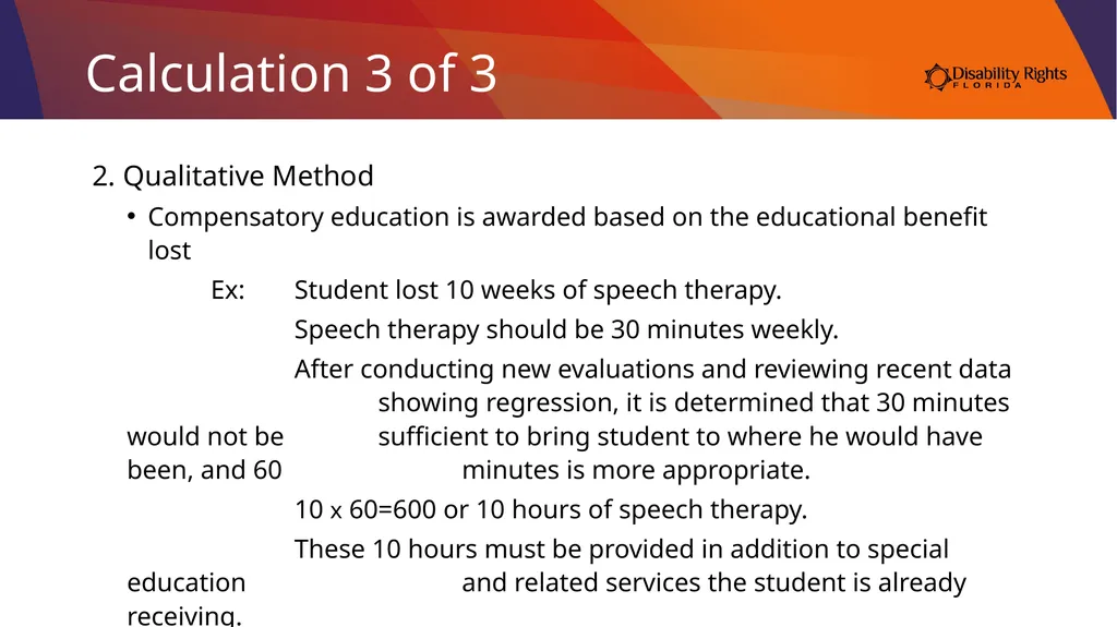 Compensatory Education: What is it and Do I Need - slide 19 of 31