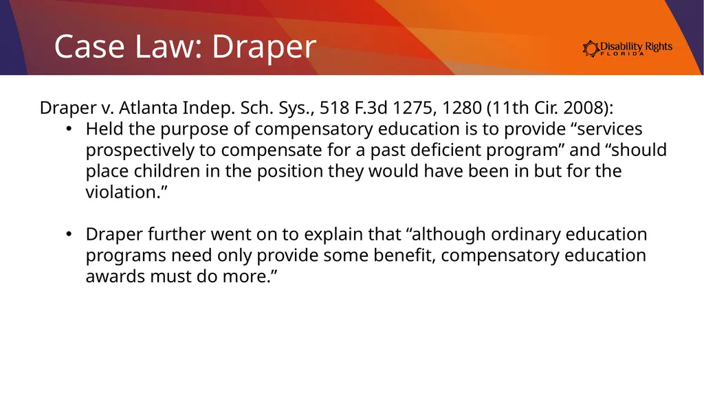 Compensatory Education: What is it and Do I Need - slide 13 of 31