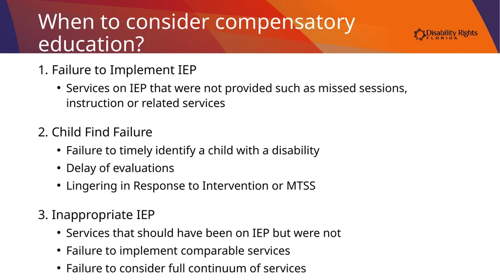 Compensatory Education: What is it and Do I Need - slide 11 of 31