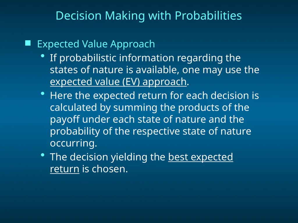 Chapter 8 Decision Analysis Problem Formulation - slide 15 of 27