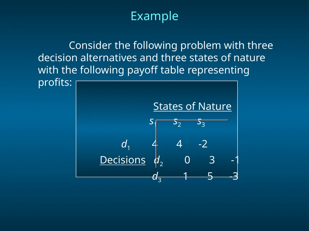 Chapter 8 Decision Analysis Problem Formulation - slide 10 of 27