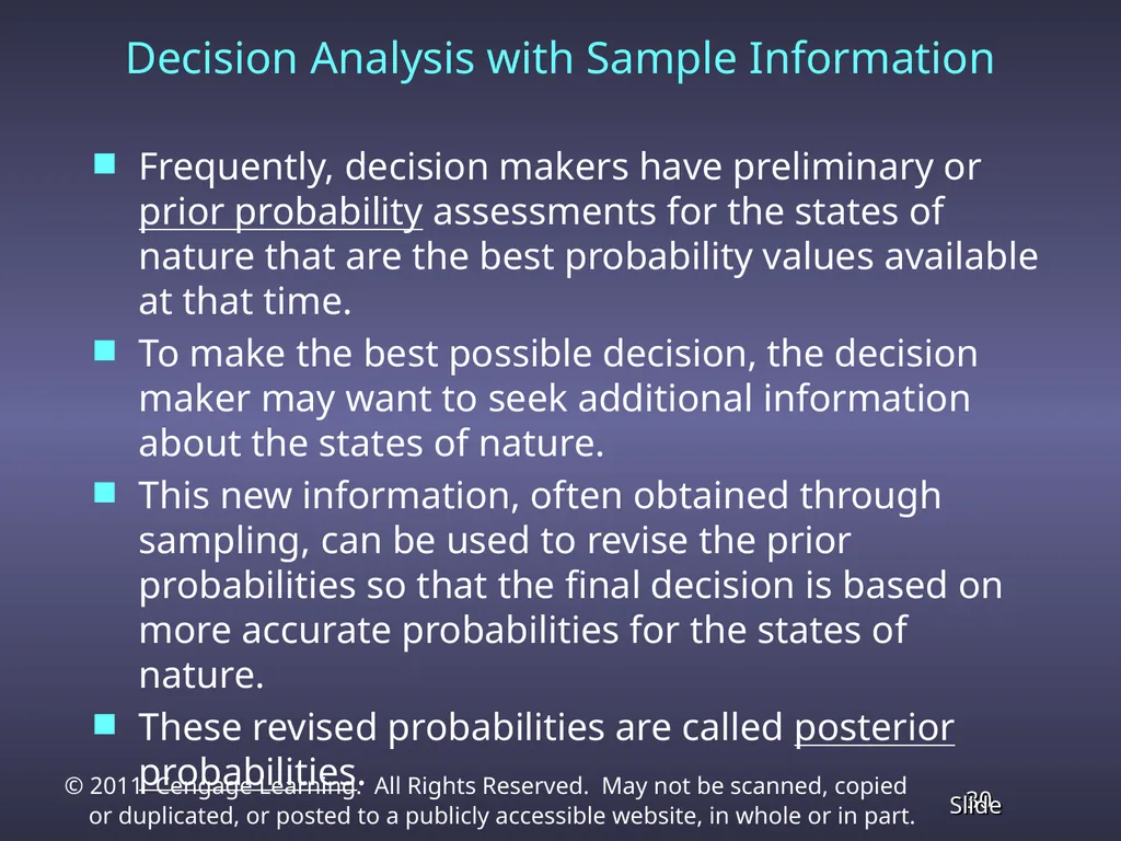 Chapter 13 Decision Analysis Problem Formulation - slide 30 of 49