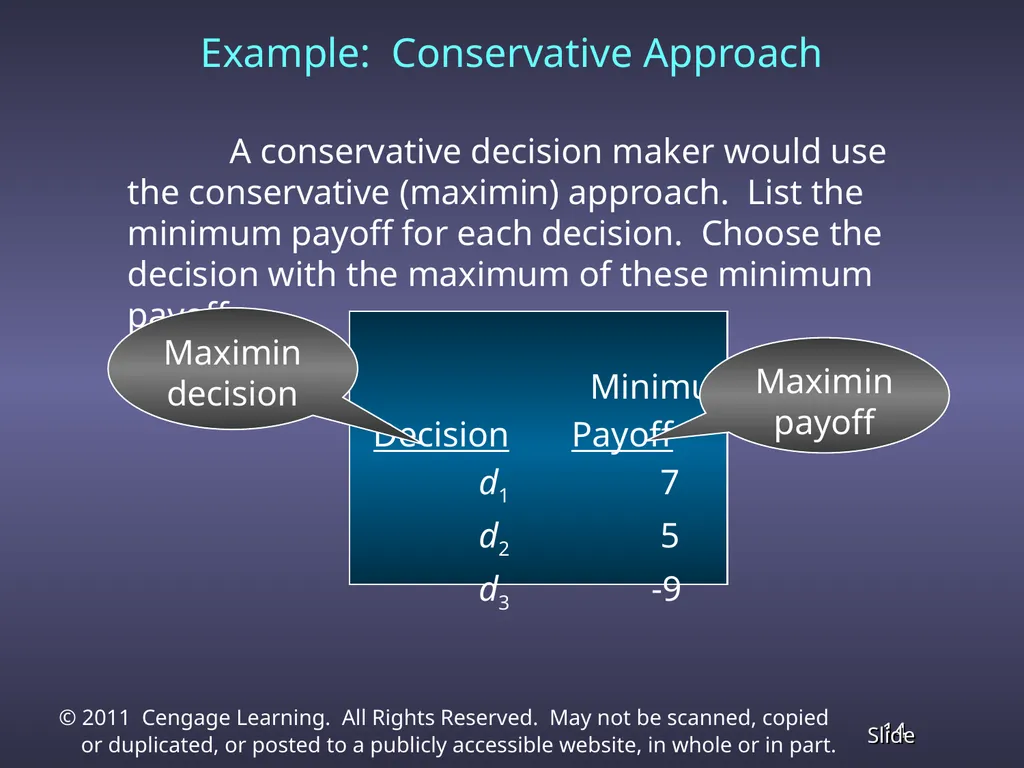 Chapter 13 Decision Analysis Problem Formulation - slide 14 of 49