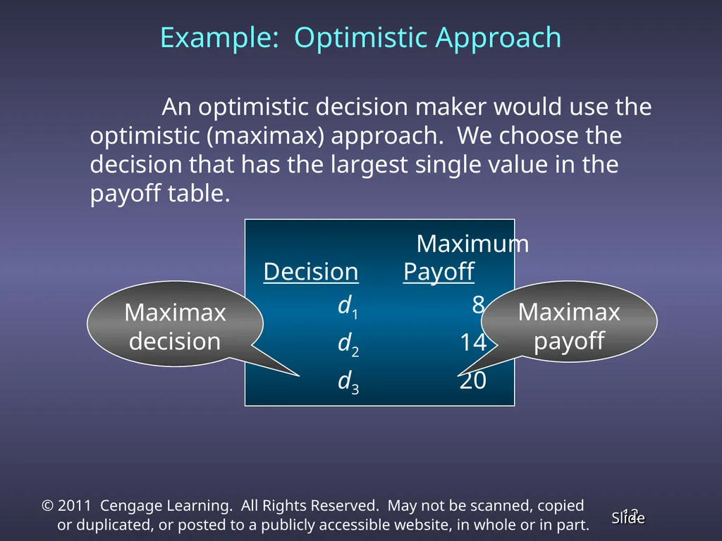 Chapter 13 Decision Analysis Problem Formulation - slide 12 of 49