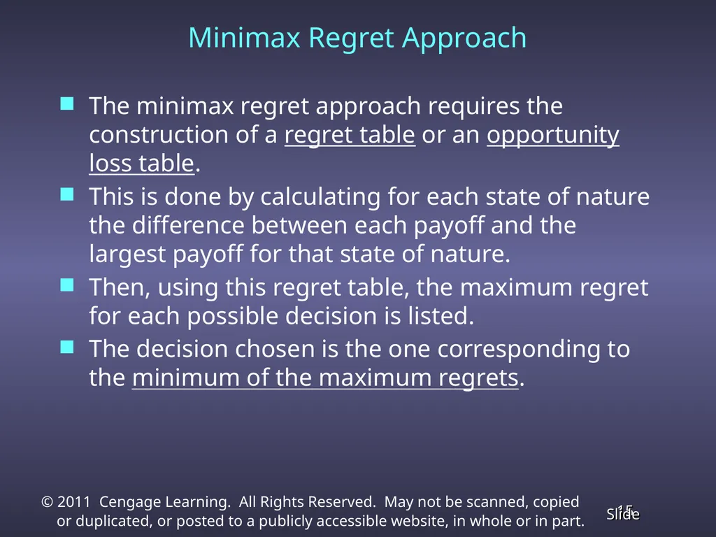 Chapter 13 Decision Analysis Problem Formulation - slide 15 of 49