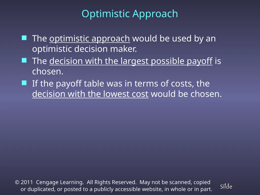 Chapter 13 Decision Analysis Problem Formulation - slide 11 of 49