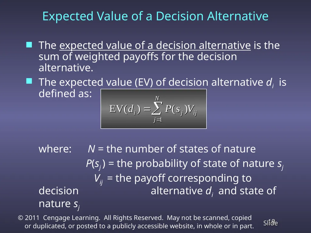 Chapter 13 Decision Analysis Problem Formulation - slide 19 of 49