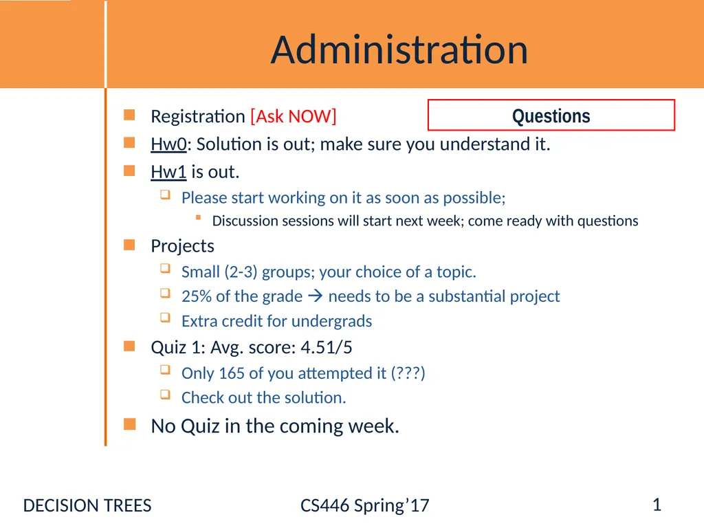 Administration Registration [Ask NOW] Hw0: