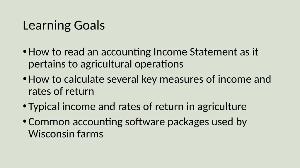 Farm Income Statement Analysis AAE 320 Paul D. - slide 2 of 48