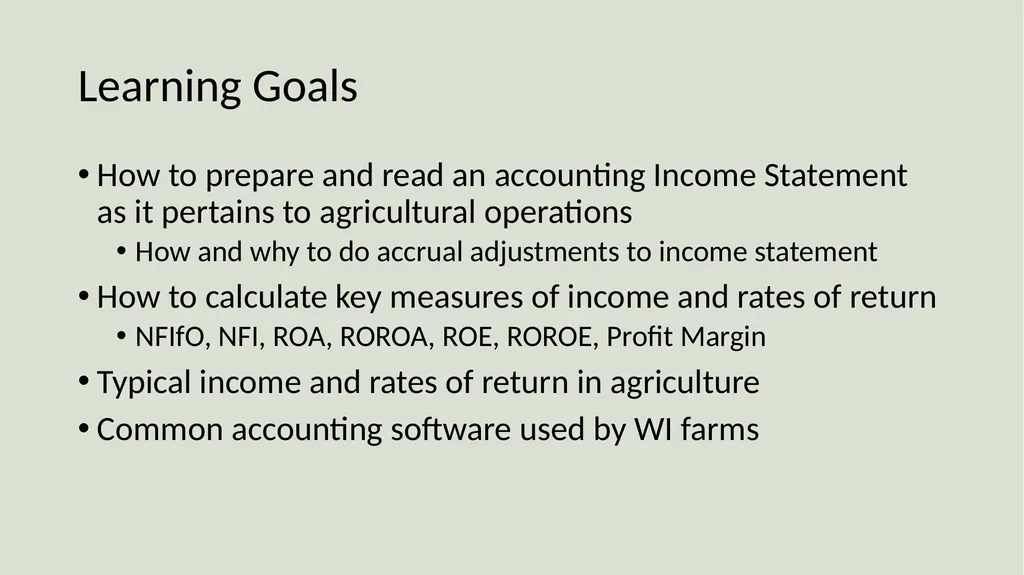 Farm Income Statement Analysis AAE 320 Paul D. - slide 48 of 48