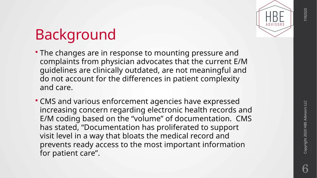 The Evolution of Evaluation and Management - slide 6 of 43