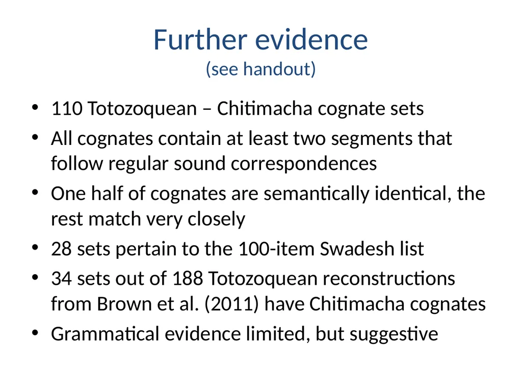 Recent ASJP discoveries Søren Wichmann Max Planck - slide 20 of 29