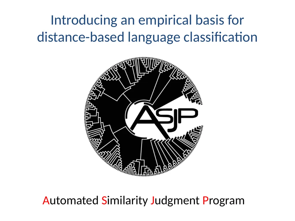 Recent ASJP discoveries Søren Wichmann Max Planck - slide 4 of 29